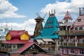 Courtyard in Izmaylovsky Kremlin in Moscow. Traditional Russian