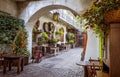 Courtyard in Jewish Quarter of the Kazimierz district in Krakow, Poland