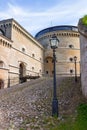 Courtyard in Karlsborgs fortress in Sweden with a fortified wall Royalty Free Stock Photo