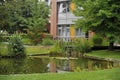 Courtyard landscape of modern residential building Royalty Free Stock Photo