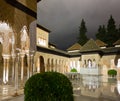 Courtyard of the Lions in evening time, Alhambra