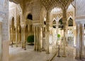 Courtyard of the Lions in night time, Alhambra. Granada