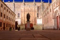 Courtyard of major schools, with the statue of Fray Luis de Leon and the facade of the old University of Salamanca