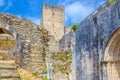 Courtyard of medieval Castle of Leiria Castelo de Leiria Royalty Free Stock Photo