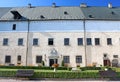 Courtyard of medieval Cerveny Kamen Red Stone Castle near Casta village, Slovakia Royalty Free Stock Photo