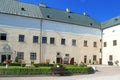 Courtyard of medieval Cerveny Kamen Red Stown Castle near Casta village, Slovakia Royalty Free Stock Photo