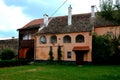 Courtyard of the medieval fortified church Cristian, Transylvania Royalty Free Stock Photo