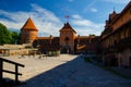 Courtyard of medieval gothic Trakai Island Castle, Lithuania Royalty Free Stock Photo