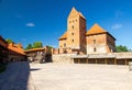 Courtyard of medieval gothic Trakai Island Castle, Lithuania Royalty Free Stock Photo