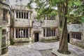 Courtyard of a medieval Skipton Castle, Yorkshire, United Kingdom. Royalty Free Stock Photo