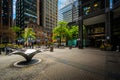 Courtyard and modern buildings in downtown Toronto, Ontario. Royalty Free Stock Photo