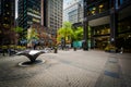 Courtyard and modern buildings in the Financial District of down Royalty Free Stock Photo