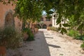 Courtyard and cloister in monastery Arkadi Royalty Free Stock Photo