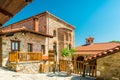 The courtyard the monastery of Meteora, Thessaly Royalty Free Stock Photo