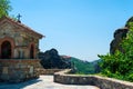 The courtyard the monastery of Meteora, Thessaly Royalty Free Stock Photo