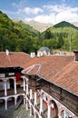 Courtyard of Monastery of Saint Ivan of Rila Royalty Free Stock Photo