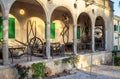 Courtyard of the monastery of Santuari de Cura, at Randa town, M Royalty Free Stock Photo