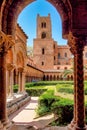 The courtyard of Monreale cathedral of Assumption, Sicily, Italy.