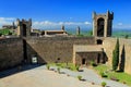 Courtyard of Montalcino Fortress in Val d`Orcia, Tuscany, Italy