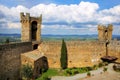 Courtyard of Montalcino Fortress in Val d `Orcia, Tuscany, Italy