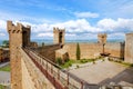 Courtyard of Montalcino Fortress in Val d `Orcia, Tuscany, Italy