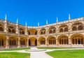 Courtyard of the Mosteiro dos Jeronimos at Belem, Lisbon, Portugal Royalty Free Stock Photo