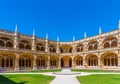 Courtyard of the Mosteiro dos Jeronimos at Belem, Lisbon, Portugal Royalty Free Stock Photo