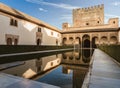 The Courtyard of the Myrtles (Patio de los Arrayanes) in La Alhambra, Granada, Andalusia Spain Royalty Free Stock Photo