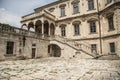 Courtyard near ancient castle Royalty Free Stock Photo