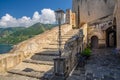 Courtyard old medieval castle Castello Ruffo, Scilla, Italy Royalty Free Stock Photo