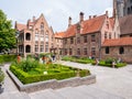 Courtyard of old Saint John`s hospital and pharmacy in Bruges, Belgium