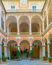 Courtyard of one of the palaces of strada nuova - doria tursi palace in Genoa, Italy...IMAGE