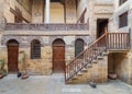 Courtyard of ottoman historic Beit El Set Waseela building Waseela Hanem House, located in Darb Al-Ahmar district, Cairo, Egypt Royalty Free Stock Photo