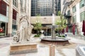 Courtyard outside the Board of Trade Centre in Chicago. Royalty Free Stock Photo