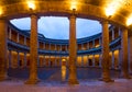 Courtyard of Palace of Charles V at Alhambra in Granada Royalty Free Stock Photo