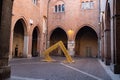 Courtyard of the Palace of the City of Cremona with a Christmas Light Installation, Lombardy - taly