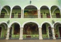 The courtyard of the `Palacio de Gobierno`, the Government Palace with paintings by Fernando Castro Pacheco in Merida, Mexico