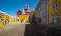 In the courtyard of the Pena Palace in Sintra. The outskirts of Lisbon. Portugal