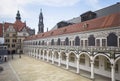 Courtyard of the Procesion Del Principe building in Dresden Royalty Free Stock Photo