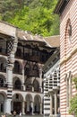 Courtyard of Rila Monastery, Rila, Bulgaria Royalty Free Stock Photo