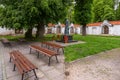 Courtyard of the Roman Catholic church after the call of Saint Joseph, Sandomierz, Poland.