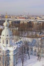 Courtyard of the Smolny Cathedral in St. Petersburg, top view Royalty Free Stock Photo