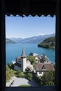 Courtyard of Spiez castle, Switzerland