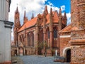 Courtyard of st Anne and Bernardine church. Vilnius, Lithuania.