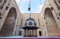 Courtyard of Sultan Hasan Mosque with ablution fountain and huge arches, Cairo, Egypt