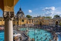 Courtyard of Szechenyi Baths, a Hungarian thermal bath complex