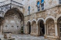 Courtyard of the town hall in the old town of Trogir, Croat Royalty Free Stock Photo