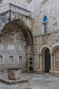 Courtyard of the town hall in the old town of Trogir, Croat Royalty Free Stock Photo