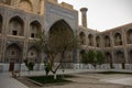 Courtyard of Ulugbek Madrasah on Registan Square in Samarkand, U Royalty Free Stock Photo