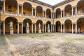 Courtyard of the University of Pavia, called the Legal Portico in historic centre of Pavia, Italy